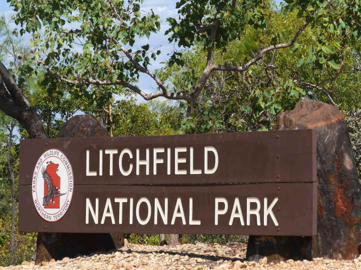 Schild am Ausgang vom Litchfield National Park.