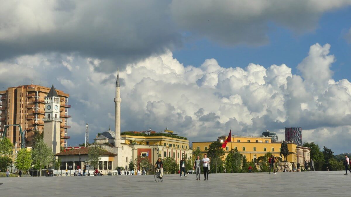 Skanderbeg-Platz in Tirana, Albanien.