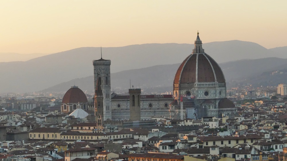 Ausblick auf den Dom von Florenz von oben.