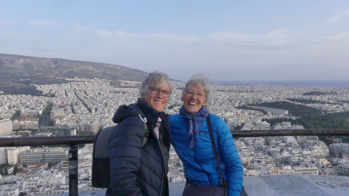 Gina und Marcus auf dem Lycabettus Hügel in Athen