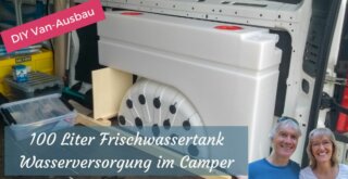 Wassertank über dem Radkasten im Wohnmobil.